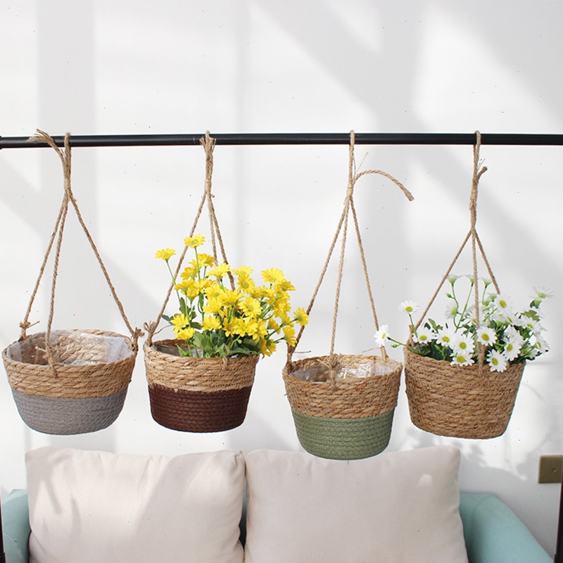 Straw Hanging Basket Flower Po - Spider Plant Hanging review and price